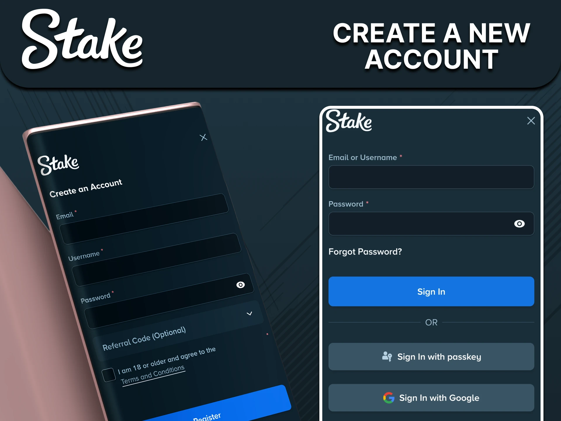 Register in the Stake app.