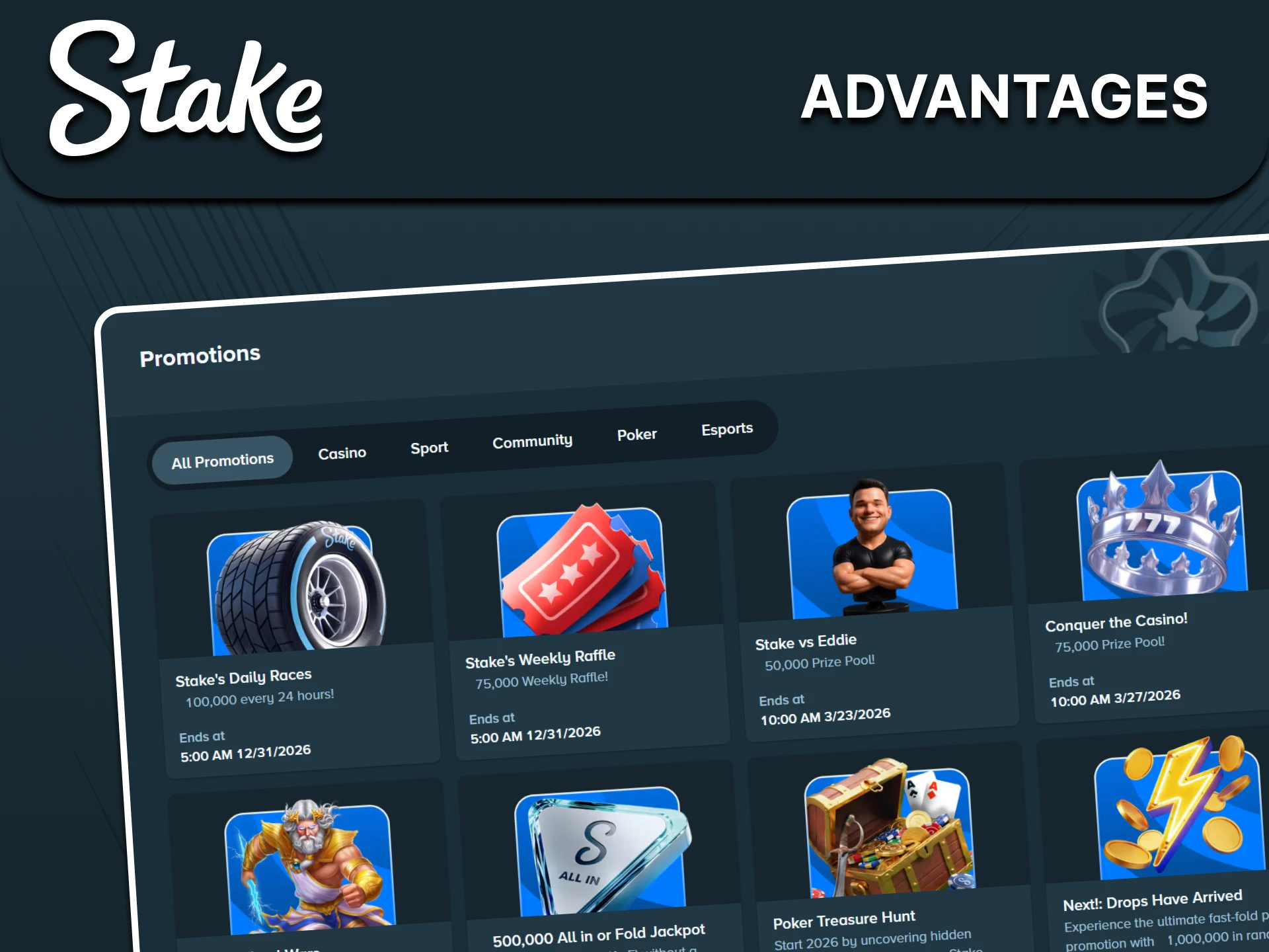 We'll tell you about the benefits of registering on Stake.