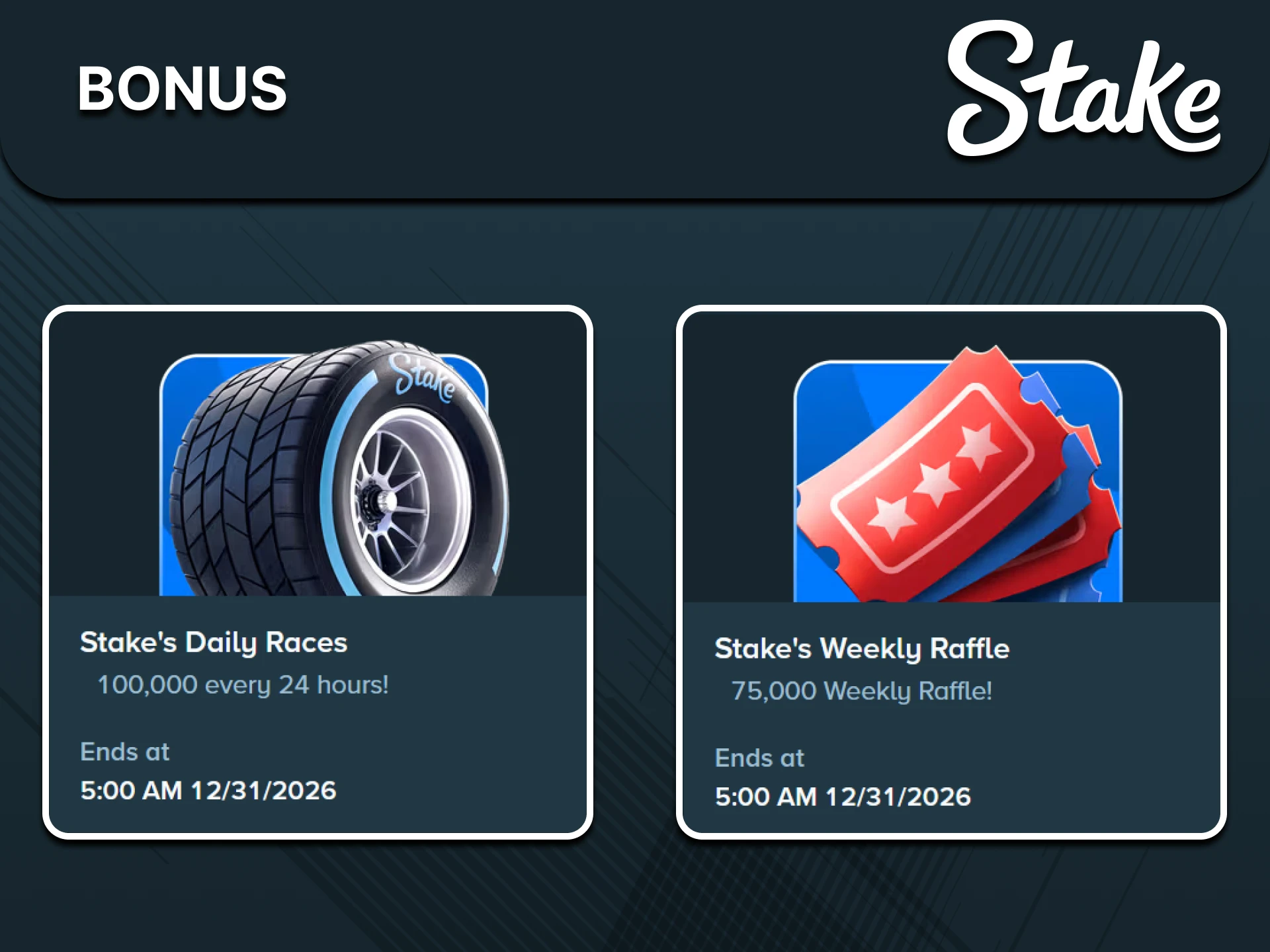 Get bonuses for Slots from Stake.