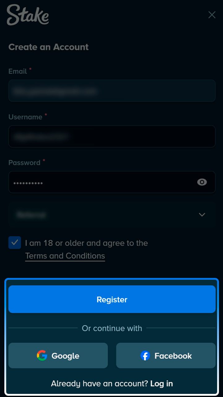 Securely log in to your Stake account for golf.